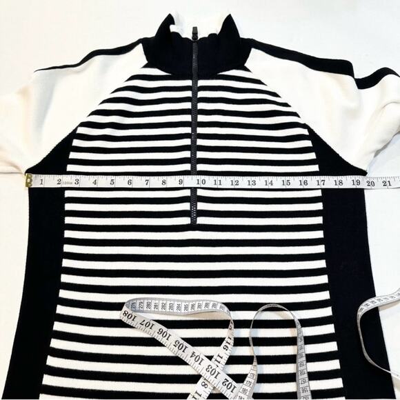 Y2K LRL Ralph Lauren Cotton Half Zip
Black White Stripe Sweater Size XL Preppy - Picture 12 of 13